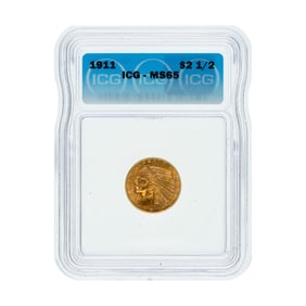 1911 $2 1/2 Gold Indian MS-65 ICG