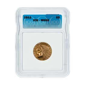 1911 $5 Gold Indian MS-65 ICG