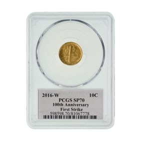 2016-W 10c Gold Mercury SP-70 PCGS