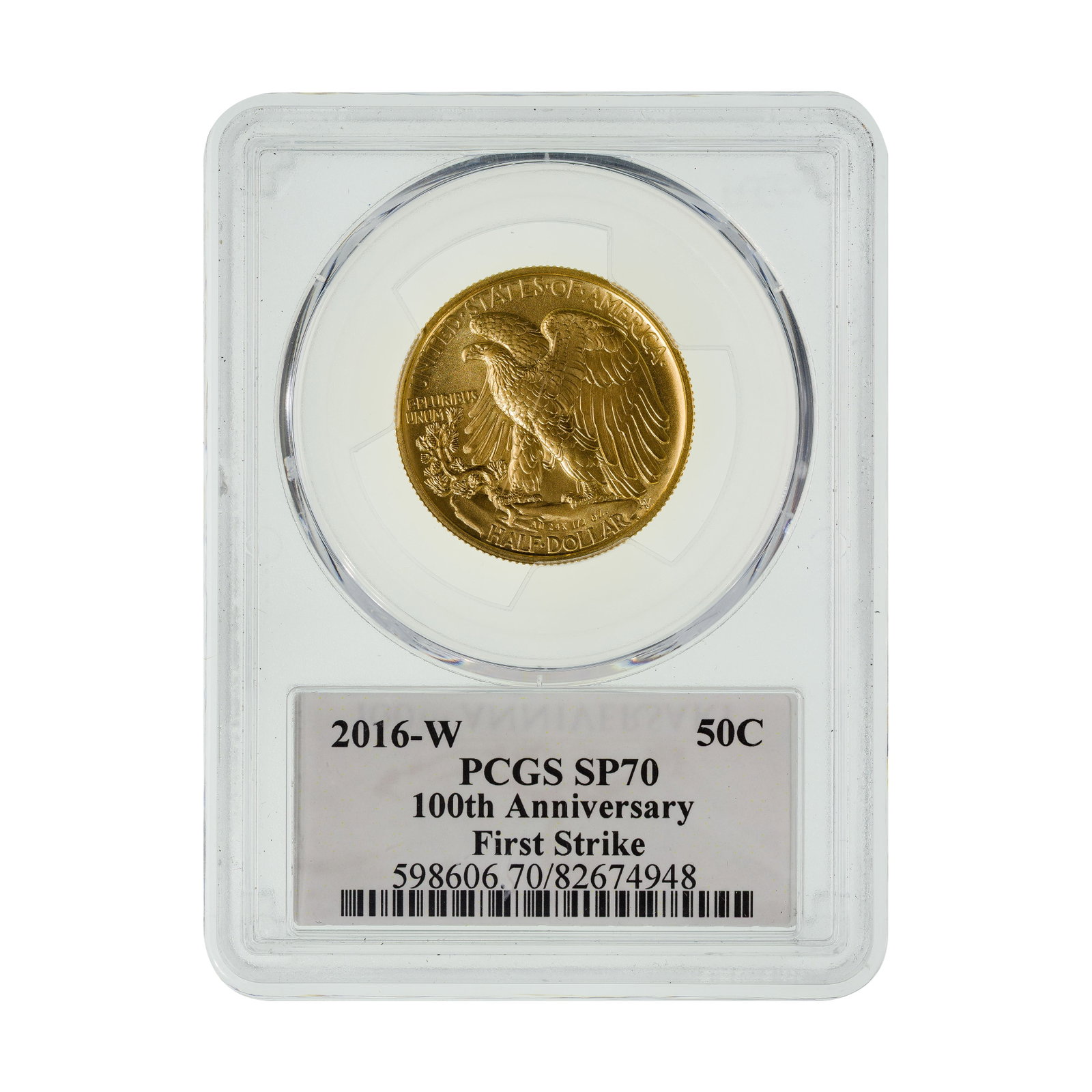 2016-W 50c Gold Walking Liberty SP-70 PCGS: 2016-W 50c Gold Walking Liberty SP-70 PCGS First strike Property from: an Estate, Galena, Illinois Category: Commemoratives > Modern Gold Commemorative Estimated Sale Time: 11:30 am CST Shipping Statu