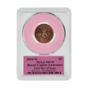 2018-W $5 Gold Breast Cancer Awareness MS-70 PCGS