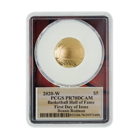 2020-W $5 Gold Basketball Hall of Fame PR-70 DCAM PCGS