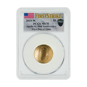 2019-W $5 Gold Apollo 11 MS-70 PCGS