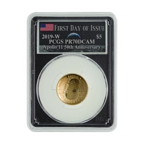 2019-W $5 Gold Apollo 11 PR-70 DCAM PCGS
