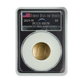 2019-W $5 Gold Apollo 11 MS-70 PCGS
