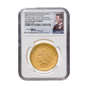 2017 Saint Gaudens Gold Double Eagle Indian High Relief PF-70 UCAM NGC