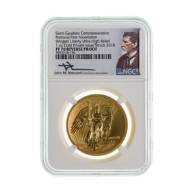 2018 Saint Gaudens Gold Winged Liberty Ultra High Relief PR-70 Rev Proof NGC