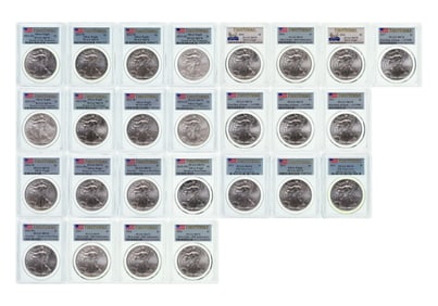 PCGS MS-70 Silver Eagle Collection