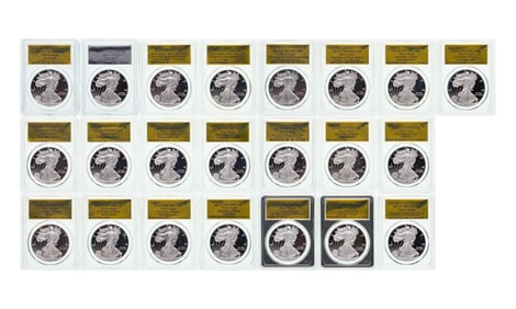 PCGS PR-70 DCAM Silver Eagle Collection