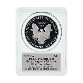 2020-W $1 Silver Eagle v75 Privy PR-70 DCAM PCGS