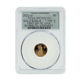 2021-W $5 Gold Eagle Type 2 PR-70 DCAM PCGS