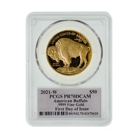2021-W $50 Gold Buffalo PR-70 DCAM PCGS
