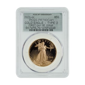 2021-W $50 Gold Eagle Type 2 PR-70 DCAM PCGS