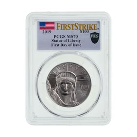 2019 $100 Platinum Statue of Liberty MS-70 PCGS