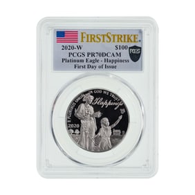 2020-W $100 Platinum Eagle - Happiness PR-70 DCAM PCGS