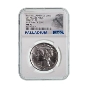 2017 $25 Palladium Eagle High Relief MS-70 NGC