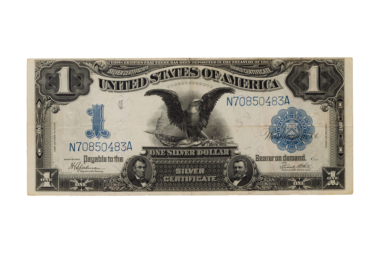 1899 $1 Large-Size 'Black Eagle' Silver Certificate VF+ (1 of 2)