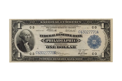 1918 $1 Large-Size National, Philadelphia, PA XF