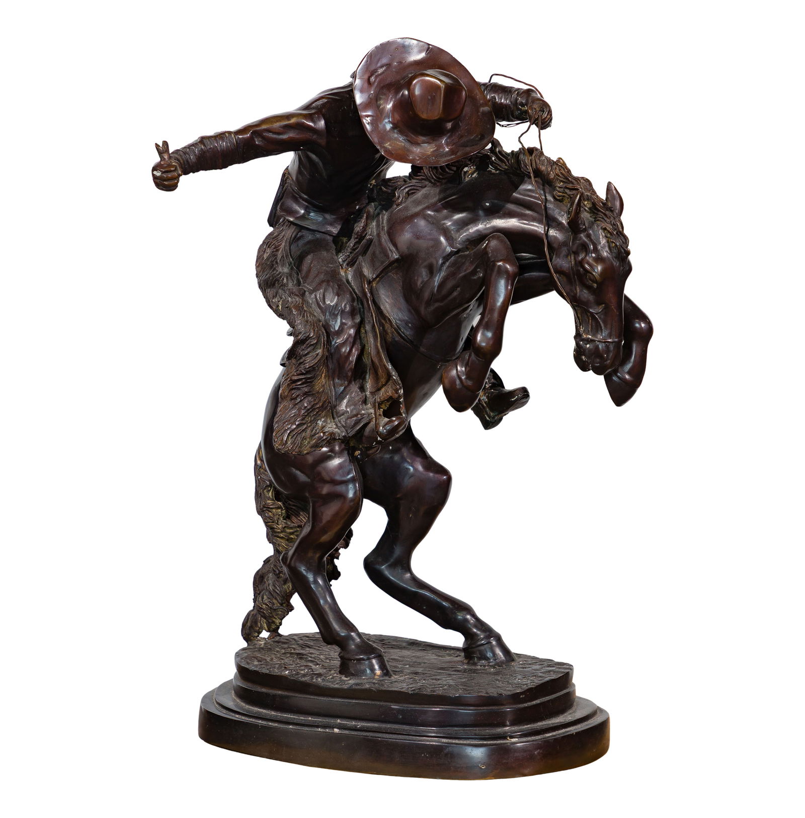 After Frederic Remington (American, 1861-1909) 'Doncha' Bronze Sculpture (1 of 3)