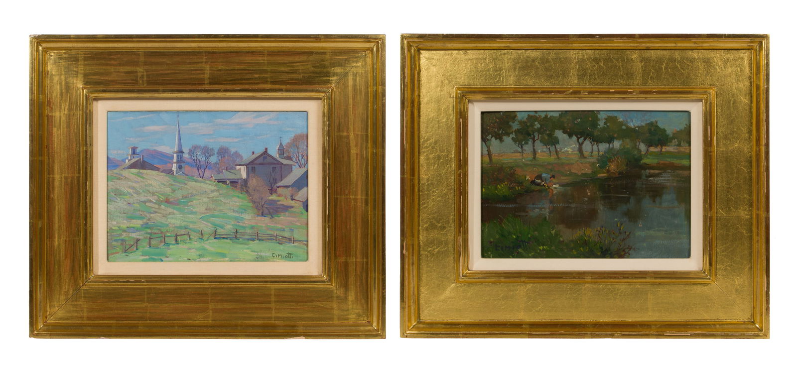 Gustave Cimiotti (American, 1875-1969) Oils on Board (1 of 7)