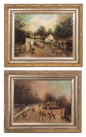 Unknown Artists (British, 19th Century) 'Old Heeley' and 'Old Sheffield' Oils on Canvas