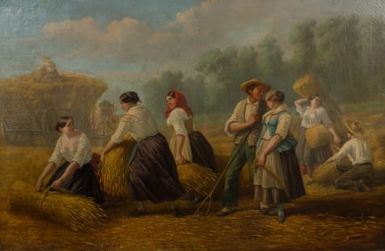 Unknown Artist (American, 19th Century) 'The Reapers' Oil on Canvas