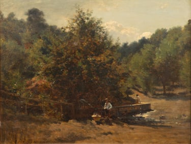 Manner of Jean Baptiste Camille Corot (French. 1796-1875) Oil on Board