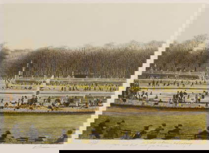 Harold Altman (American, 1924-2003) 'Le Grand Basin, Luxemburg' Lithograph: Harold Altman (American, 1924-2003) 'Le Grand Basin, Luxemburg' Lithograph Undated, pencil signed lower right margin and #59/285, title and personal inscription center margin, blind stamp lower left,
