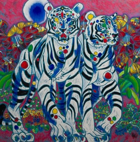 Jiang Tiefeng (Chinese, b.1938) Serigraph on Canvas