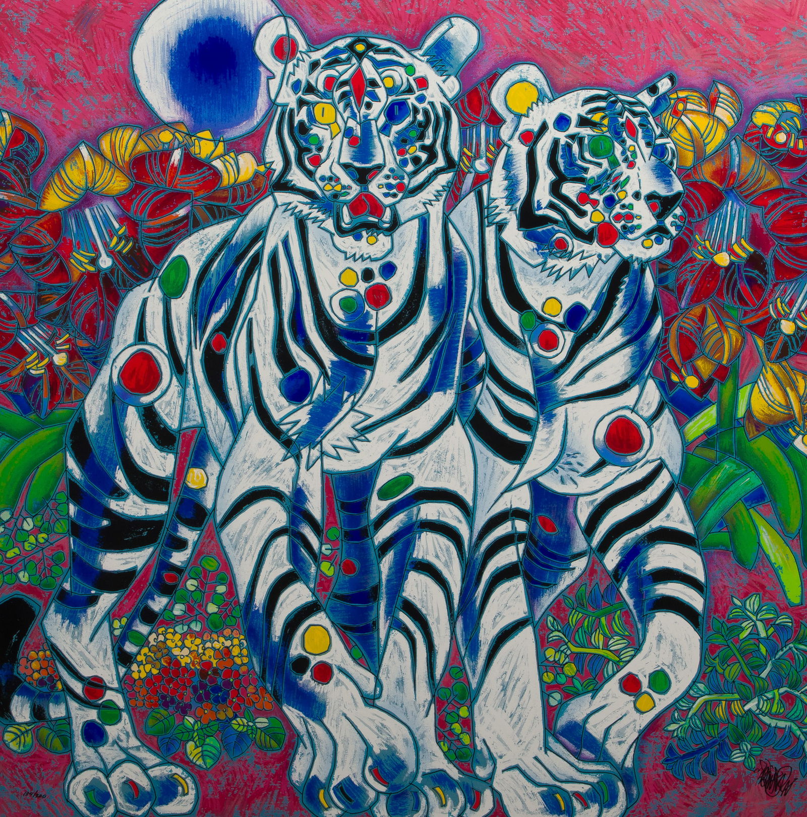 Jiang Tiefeng (Chinese, b.1938) Serigraph on Canvas (1 of 3)