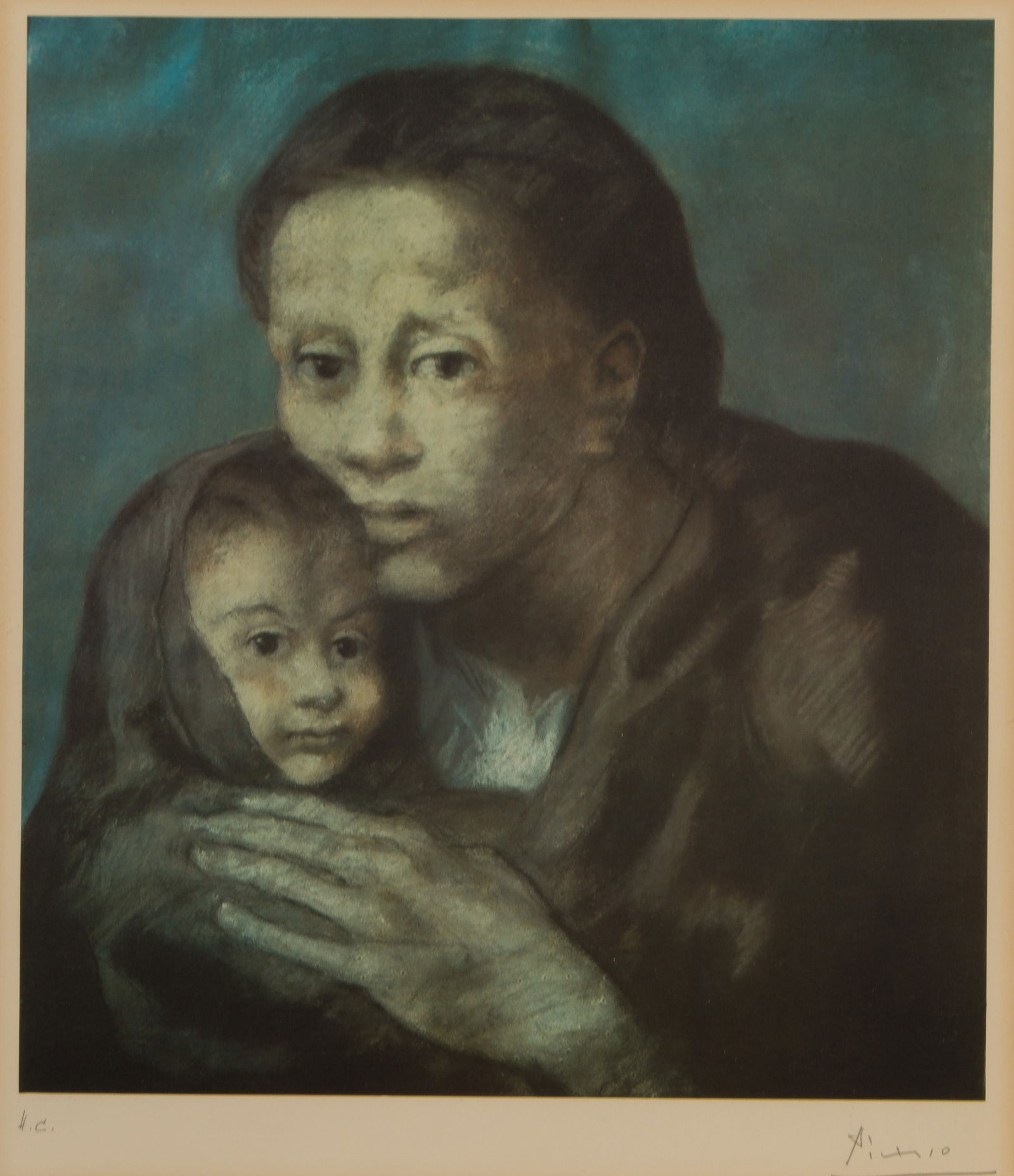 After Pablo Picasso (Spanish, 1881-1973) 'Mother and Child With Shawl' Color Offset Lithograph (1 of 3)