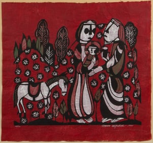 Sadao Watanabe (Japanese, 1913-1996) 'The Holy Family' Stencil Woodcut
