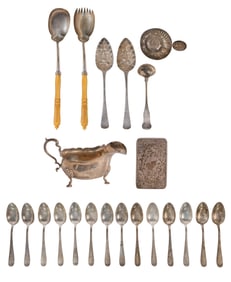 English Sterling Silver Hollowware and Flatware Assortment