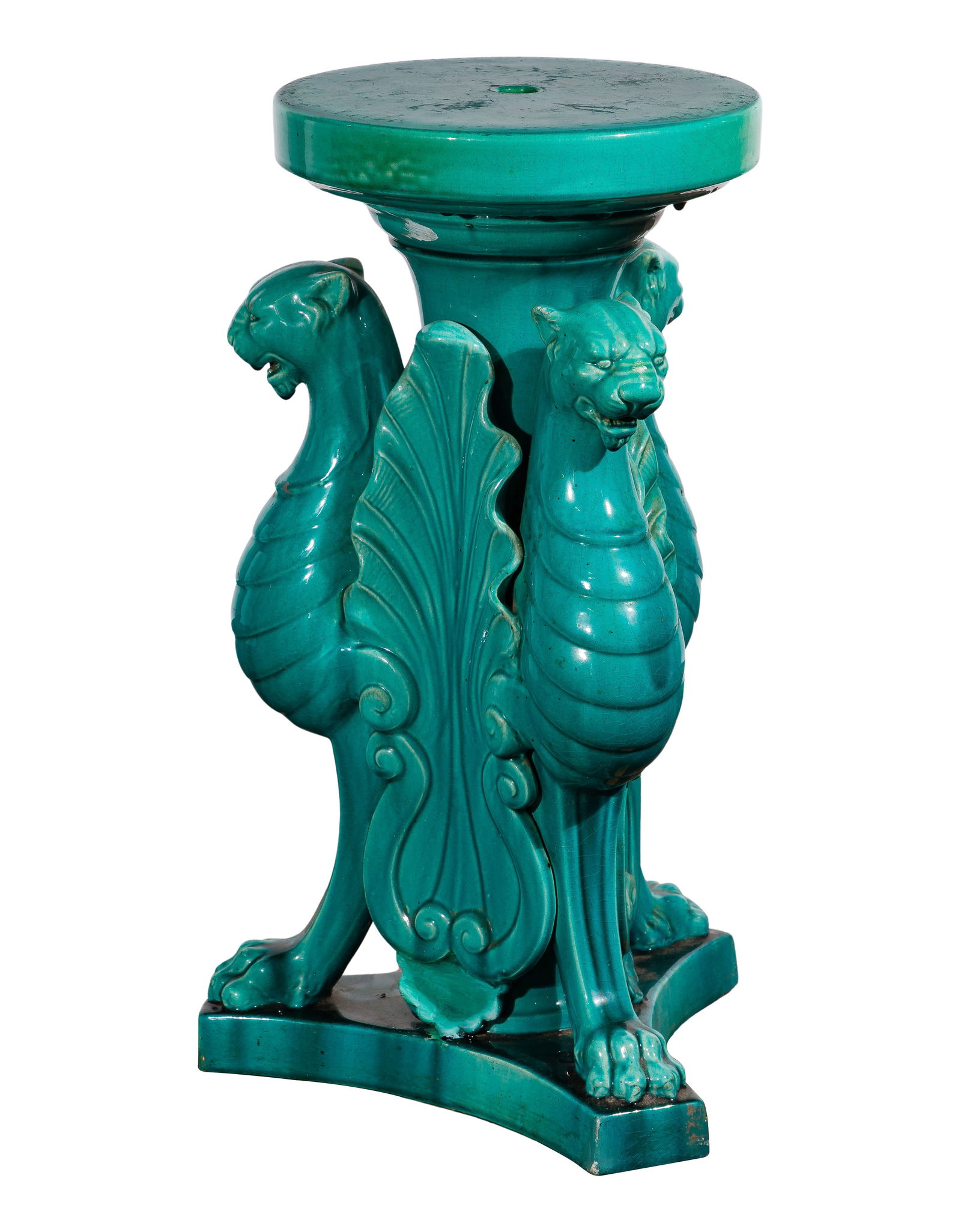 Clement Massier (French, 1845-1917) Majolica Jardiniere Stand (1 of 2)