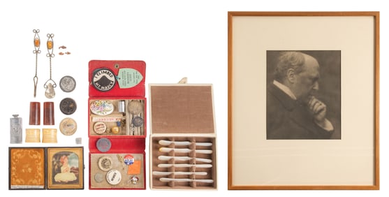 Portrait, Caviar Knife Set and Decorator Object Assortment