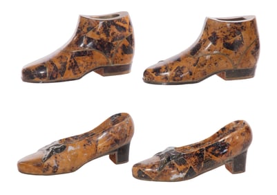 Maitland-Smith Tessellated Stone Shoe Assortment