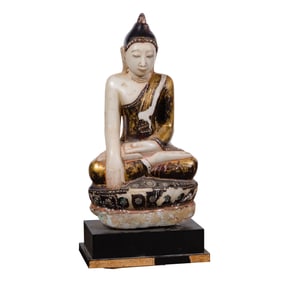 Burmese Carved Alabaster Buddha