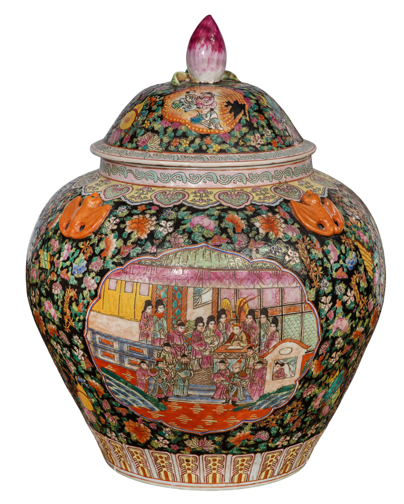 Chinese Famille Noire Porcelain Jar (1 of 2)