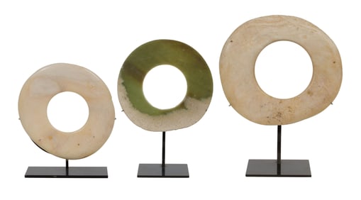 New Guinea Abelam Yua Currency Rings on Stands