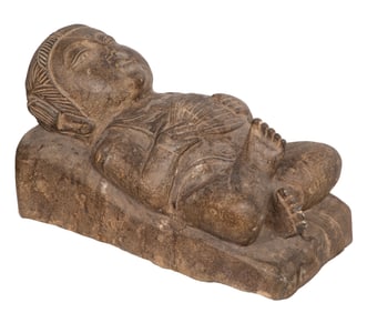 Asian Carved Stone Deity Figure