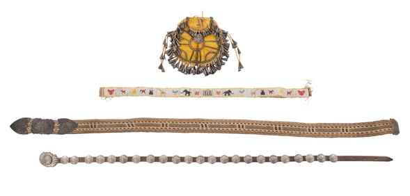 Native American Apache Beaded Strike-a-Light Pouch and Belt Assortment