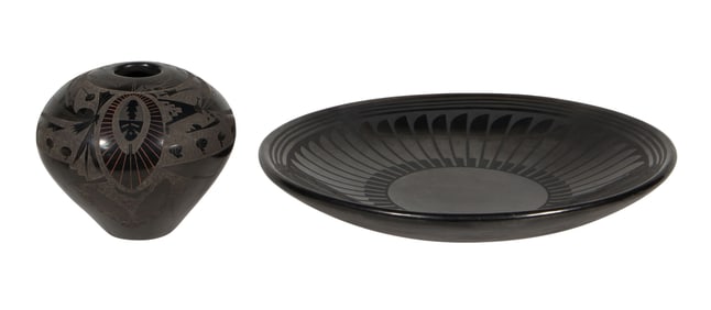 Maria Martinez and Popovi Da San Ildefonso Pueblo Black Pottery