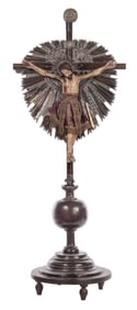 Spanish Colonial Crucifix on Stand
