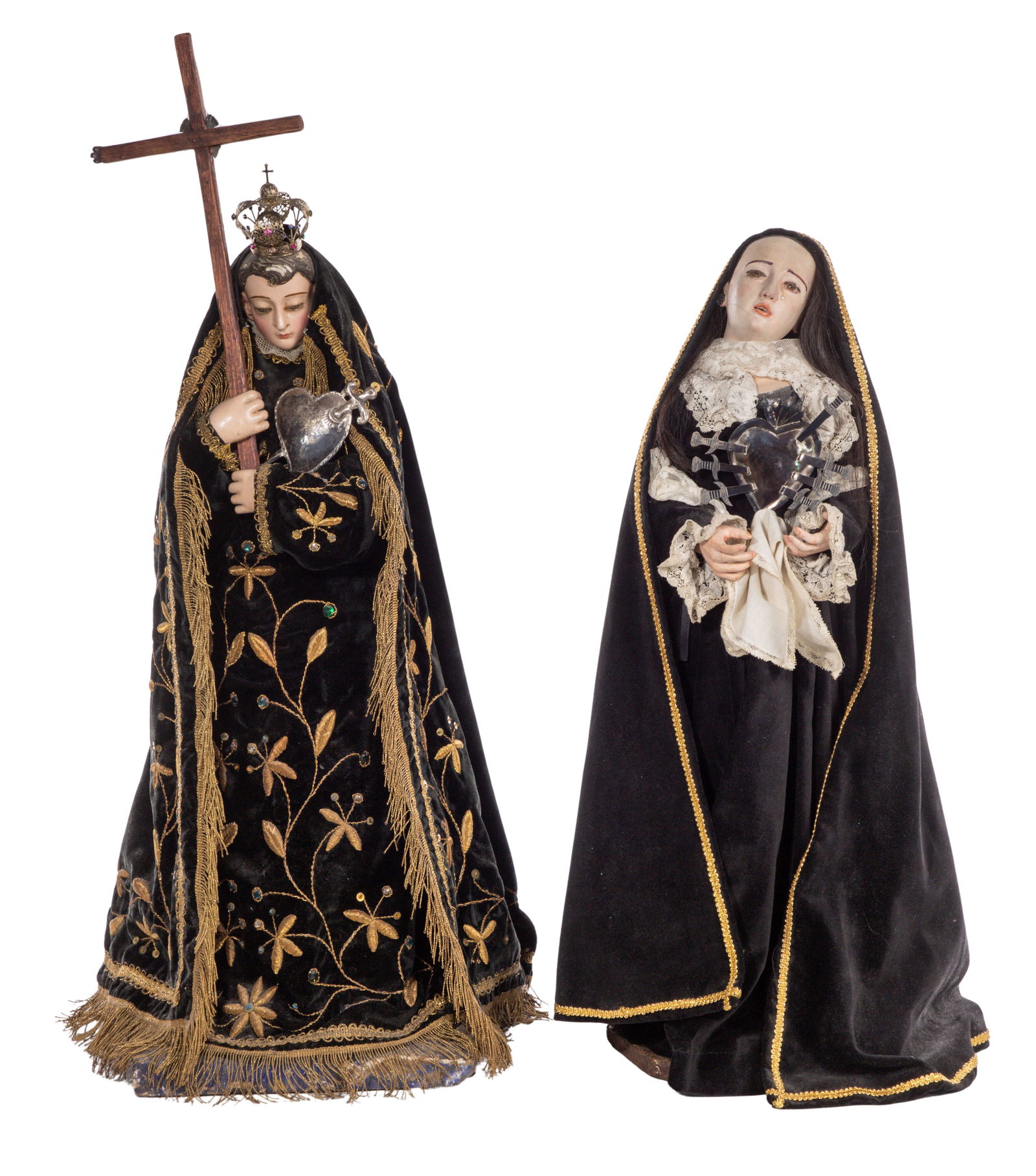 Spanish Colonial Cuzco School Our Lady of Sorrows Figures (1 of 4)