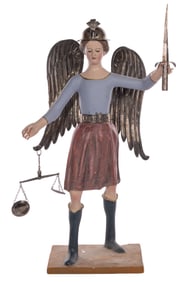 Spanish Colonial Cuzco School 'Gabriel the Archangel' Figure