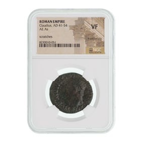 ROMAN EMPIRE, Claudius, AD 41-54, AE As VF NGC