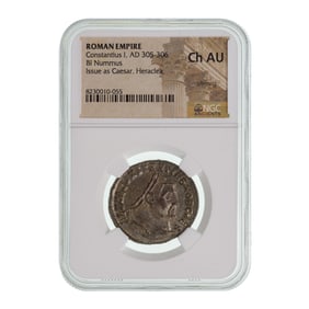 ROMAN EMPIRE, Constantius I, AD 305-306, BI Nummus CH AU NGC
