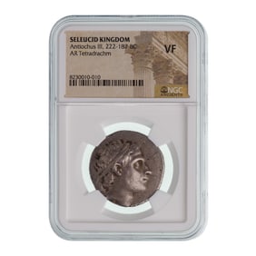 SELEUCID KINGDOM, Antiochus III, 222-187 BC, AR Tetradrachm VF NGC