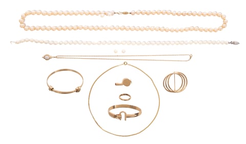 18k and 14k Yellow Gold Jewelry Assortment