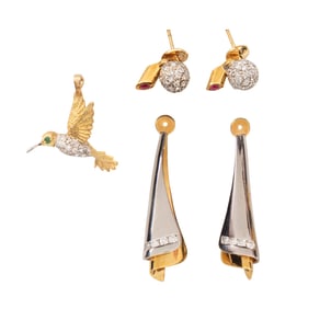Platinum, 18k Yellow Gold and Diamond Jewelry Assortment